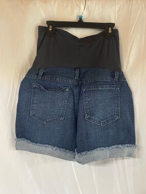 Sonoma Dark Blue Denim Maternity Shorts with Black Stretch Waistband